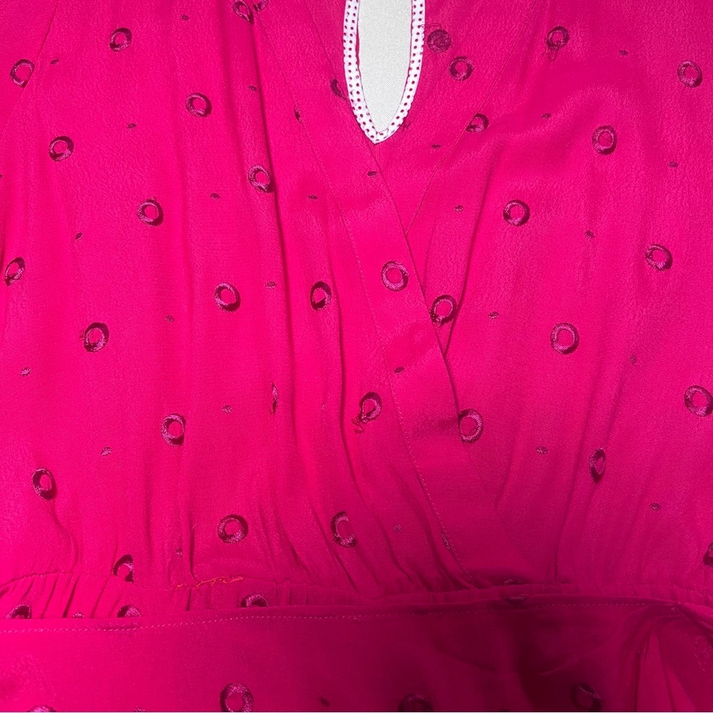 Anthropologie Greenbrier Embroidered Summer Romper Magenta Hot Pink Small *Flaw* - Picture 11 of 13
